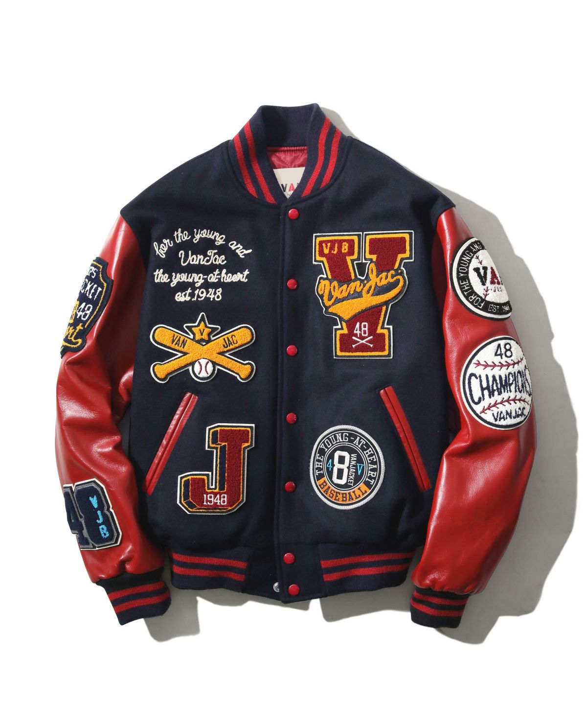 北の国からお届け本舗えりメンズ激レア✨80s★XLサイズ VAN JACKET スタジャン アーチロゴ