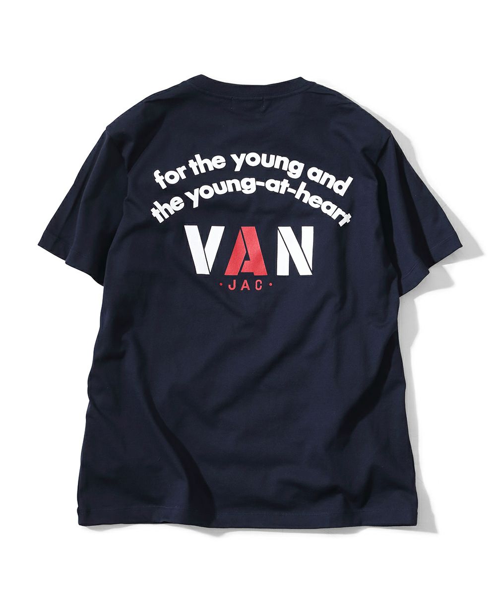 アメカジ〗 VAN JAC バックプリント Tシャツ アーチロゴ 長袖 M - Tシャツ