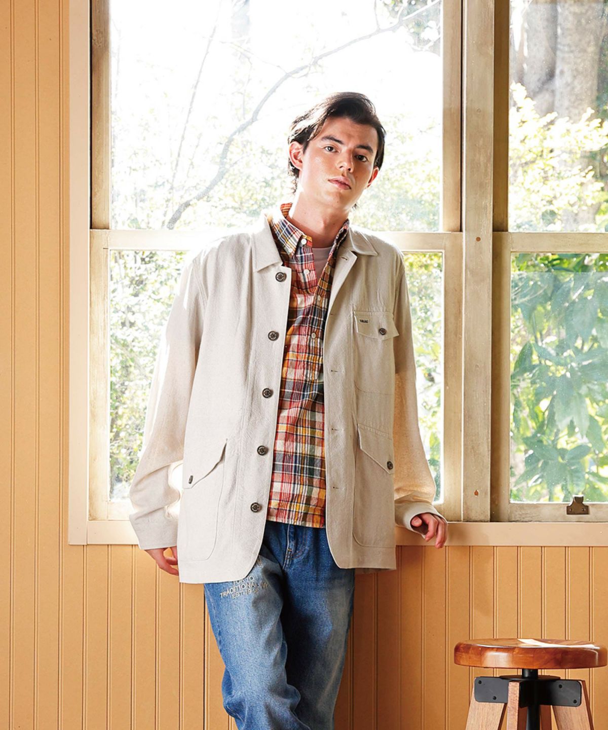 90s カナダ製　NORTHWOODS ウールレザーコンビカバーオール 90s カナダ製NORTHWOODS ウールレザーコンビカバーオール