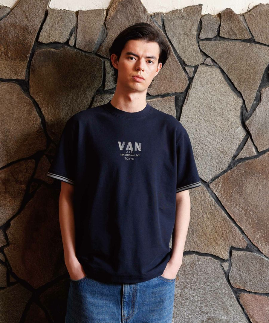 ラインリブＴシャツ<br>＜鹿の子＞