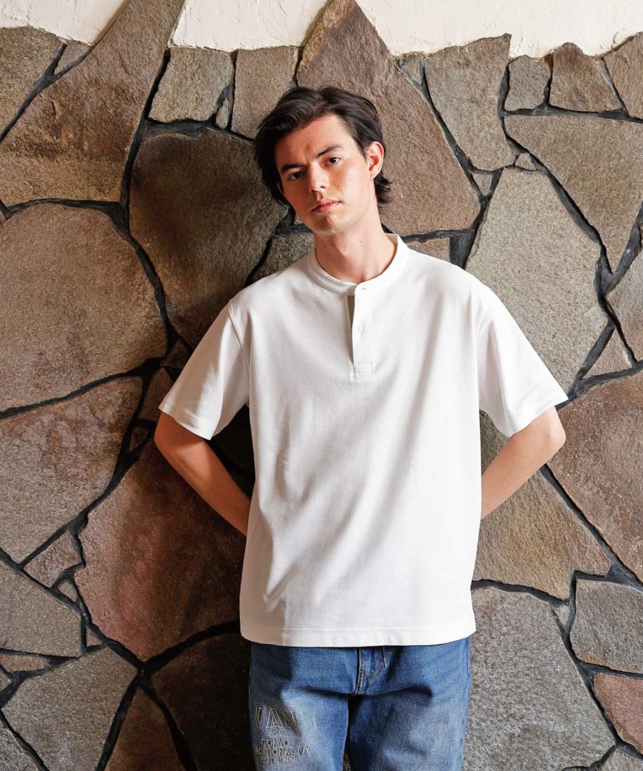 ヘンリーＴシャツ<br>＜鹿の子＞