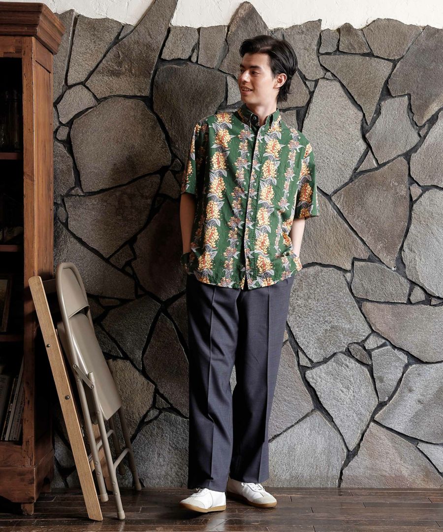 KAHALAボタンダウンアロハシャツ<br>＜KAHILI VALLEY＞<br>＜一部店舗限定＞