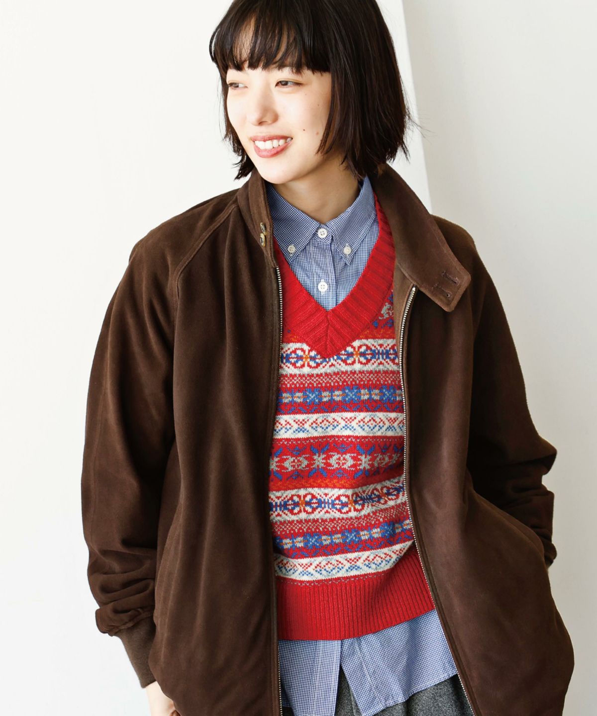 バックロゴ刺繍スウィングトップ＜スエード＞ ｜ VAN STORE