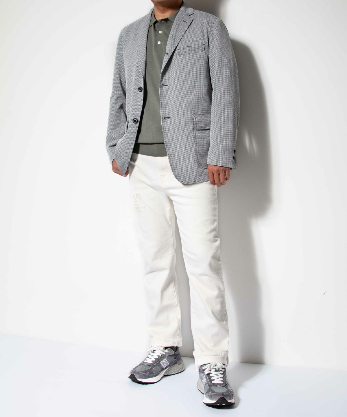 ライトウエイトジャケット＜ニットハウンドトゥース＞＜ネオベーシック