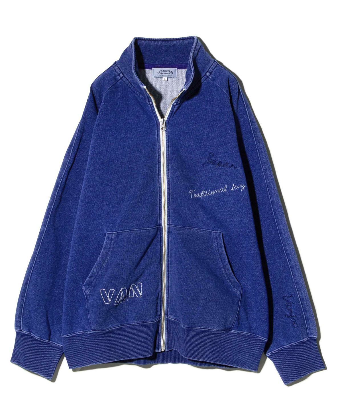 スタンドジップアップトレーナー＜刺繍＞＜インディゴコレクション